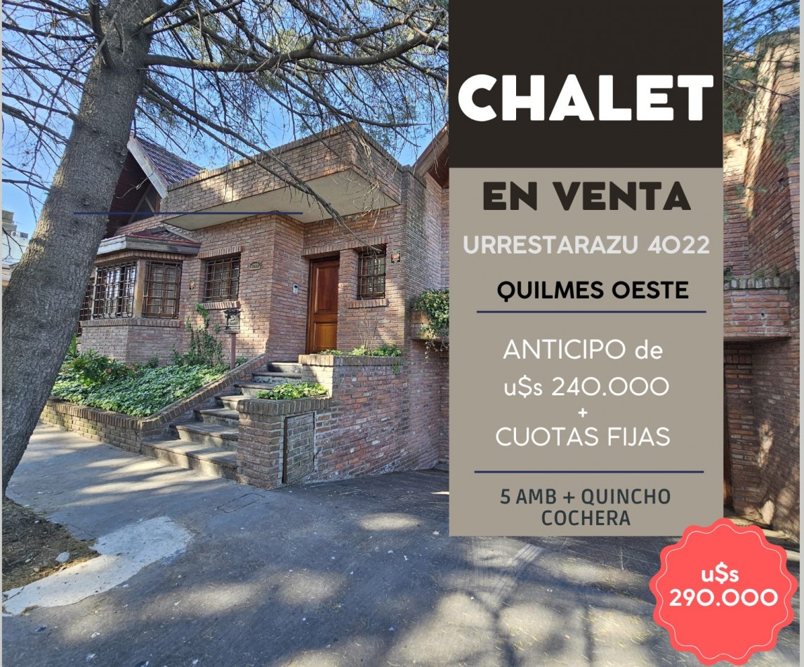 Chalet en Barrio Parque Calchaqui - QUILMES OESTE - FINANCIACION