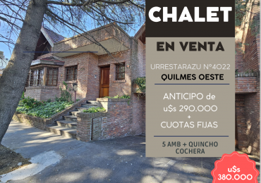 Chalet en Barrio Parque Calchaqui - QUILMES OESTE - FINANCIACION